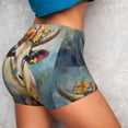 thumbnail image 4 of Balery Oil Painting Flower Cow Pantalones cortos de entrenamiento estampados para mujer, sin costuras, ajustados, para gimnasio, yoga, correr, deportes, ejercicio activo, fitness.-Large, 4 of 8