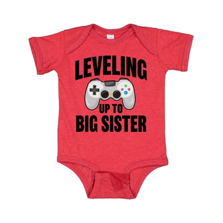 

Inktastic Leveling Up to Big Sister Gift Baby Girl Bodysuit