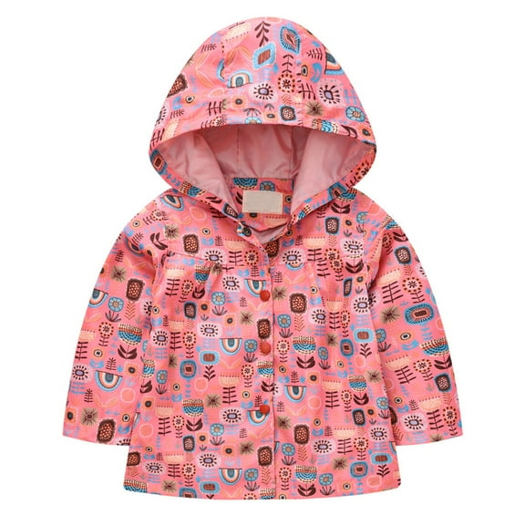 MEZZALL Stylish Girls Coats Jackets Long Sleeve Button Up Hooded Outerwear Kids For Casual And Outdoor Activities Cute Toddler Cartoon Clothing