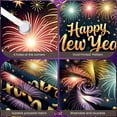 thumbnail image 4 of Fireworks Design Happy New Year Banner Star Pattern New Year Banner Golden Lettering Dark Background Celebration Banner for New Year Party Holiday Celebration Eve Gathering, 4 of 9