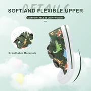 EUXTERPA Kids Dinosaur Canvas Shoes Boys Casual Walking Sneakers with Hook and Loop Toddler Size 5