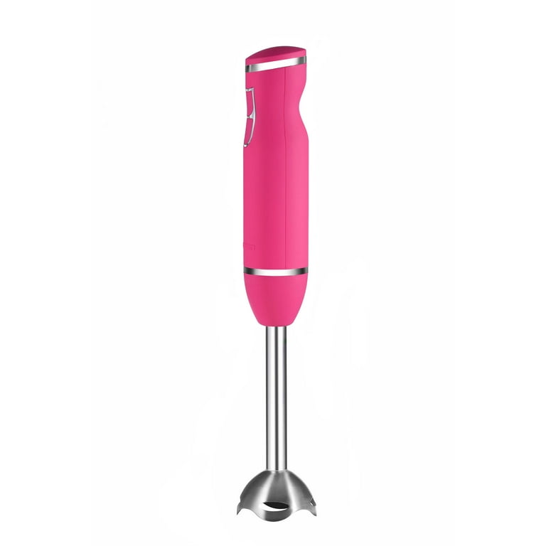 Dash Chef Series Immersion Hand Blender, 5 Speed Stick Blender with  Stainless Steel Blades, Whisk Attachment and Recipe Guide – Pink