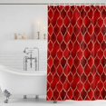 thumbnail image 4 of Red Geometric Waterproof Fabric Shower Curtain,Modern Morocco Abstract Art Waterproof Fabric Shower Curtain for Bathroom Curtains Bathtubs Hotel Shower Curtains with 12 Hooks Extra Long 72x96, 4 of 8