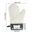 thumbnail image 3 of Thermal Protection Non-slip Oven Mitt Set, Soft Cotton Lining,, Extra Long Elasticated Thick Cooking Mitts, Kitchen Gloves Pot Liners, Green, 3 of 4