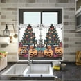 thumbnail image 4 of Yayeee Kitchen Curtains Tier Pair Light Filtering 27"x36" Rod Pocket Short Cafe Window Panel, Orange Halloween Trees, 4 of 7