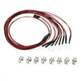 thumbnail image 5 of ​Plug-n-Play LED Light Kit for 1/10 & 1/8 RC Cars - 8pcs White/Red Headlight & Taillight Set w/ 70cm Wires (Receiver Powered)​​ As shown, 5 of 5