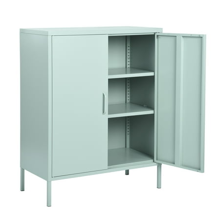 Furniturer Metal 2 Door Storage Cabinet File Locker Console Stand Light Green Walmart Canada