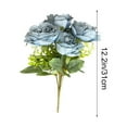 thumbnail image 4 of 12.2in Realistic Plastic Artificial Rose Bouquet with Leaves & Buds, Durable Synthetic Home Office Decor, Multi-Functional Decorative Fake Plant for Table Centerpiece, Gift, Wedding, 4 of 6