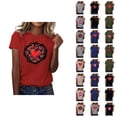 thumbnail image 1 of T-shirts de la Saint-Valentin pour Femmes 2026 Mode Manches Courtes Col Rond Cœur Graphique, 1 of 4