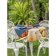 thumbnail image 2 of Outdoor Tablecloth with Umbrella Hole and Zipper, Orange Pumpkins Fall Round Table Cloth 60 Inch Waterproof Tablecloth, Thanksgiving Maple Leaves Botanical Picnic Table Cover for Patio Camping, 2 of 7