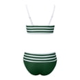 thumbnail image 5 of uvwlwu Women's Two Piece Striped Bikini Set with Bow Front Top and High Waist Bottom Bathing Suit,M, 5 of 5