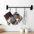 thumbnail image 6 of Honeii Bald Eagle Pilot patten Oven Mitts and Pot Holders Sets, Baker Oven Mitts, Mittens for Kitchen Decor, Baking Lover over Gloves Gifts, 6 of 7