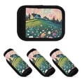 thumbnail image 6 of Luggage Handle Wrap for Suitcase 2 Pack Luggage Tag Identifiers for Travel Accessories Hillside with Wildflowers and Houses, 6 of 6