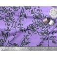 thumbnail image 2 of Soimoi Tissu Poly Georgette Feuilles & Filigrane Damas Imprimé Tissu au Mètre 42 Pouces de Large, 2 of 3
