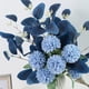 thumbnail image 2 of Ramo de flores falsas azules, flores artificiales de hortensia, flores de seda de crisantemo azul para flores falsas ER, 2 of 5