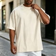 thumbnail image 2 of Bibifish Mens Oversized T-Shirts Solid Color Crew Neck Short Sleeve Soft Tshirts Basic Everyday Casual Tee Shirt, 2 of 5