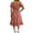 *Red, variant on VBVC Women's Smocked Square Neck Floral Midi Dress , Ladies' Short Puff Sleeve A-Line Dress , Summer Ruffle Hem Swing Dress For Women, S-5XL