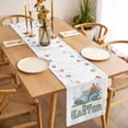 thumbnail image 3 of Table Runner 60 Inches Long for Kitchen Dining, Easter Dresser Scarf Farmhouse, Dining Table Decorations for Wedding/Parties, Easter Eggs Spring Watercolor Country Bunny Tulip Flower 13 x 60 In, 3 of 8