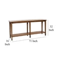 thumbnail image 5 of Dox Sofa Console Table, Shelf, Reclaimed Pine, Antique Brown, 71 Inch, 5 of 5