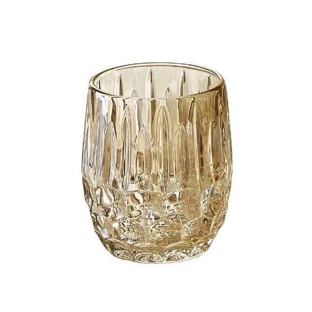 Vasos de cristal texturizado, 2 tamaños. Cristalería elegante y transparente for cócteles, té, agua, cerveza y refrescos.
