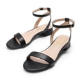 thumbnail image 3 of DREAM PAIRS Women Black White Nude Clear Sandals Low Heel Dressy Sandals Ankle Strap Open Toe Chunky Block Heeled Summer Classic Comfortable Flat Shoes, 3 of 5