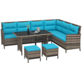 thumbnail image 1 of Outsunny 6 Pieces Patio Dining Set Wicker Outdoor Furniture Set, 1 of 10