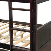 Harper & Bright Designs Pine Wood Bunk Bed Removable, Full-Over-Full, Espresso