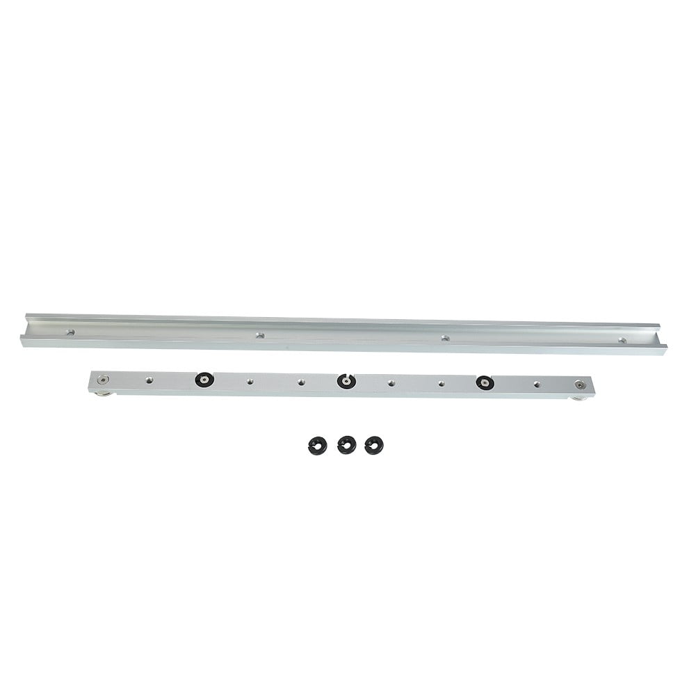 1 Set Aluminum Alloy Miter Track and Miter Bar Slider Table Saw Woodworking Tool 600Mm T Track + 450Mm Miter Bar