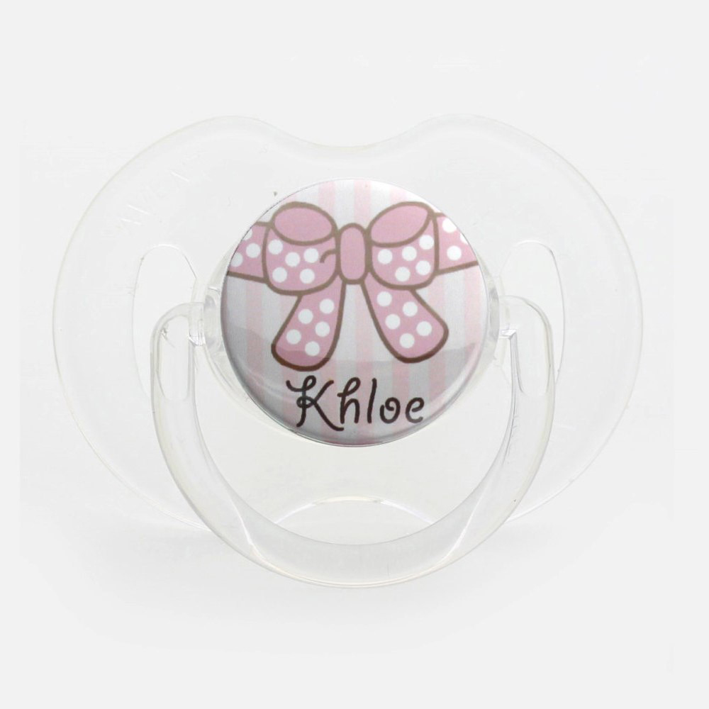 Personalized Name Pink Bow Pacifier - Walmart.com