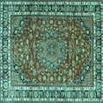 thumbnail image 1 of Ahgly Company Indoor Square Persian Turquoise Blue Traditional Area Rugs, 5' Square, 1 of 4