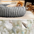 thumbnail image 3 of Cshidworld 20" Calming Donut Dog Bed for Small Dogs, Corduroy Fleece, Anti-Anxiety Plush Pet Bed, Washable Faux Fur Puppy Bed for Small & Medium Dogs and Cats, 3 of 9