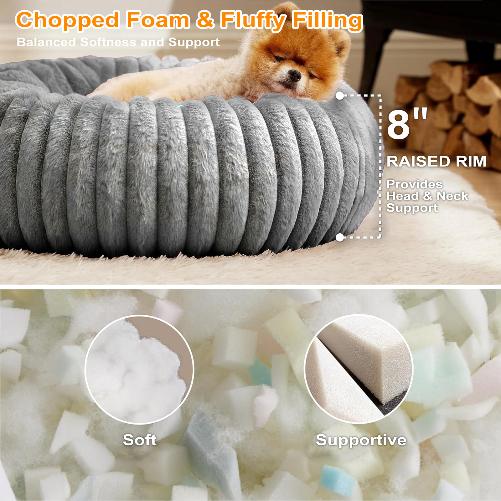 Cshidworld 20 Inch Calming Donut Dog Bed Small photo 3