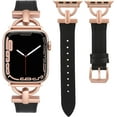 thumbnail image 1 of ANTHOUSELeather Band Compatible with Apple Watch Band Women 38mm 40mm 41mm 42mm 44mm 45mm 49mm(Ultra), Dressy Leather Strap with D-Shape Metal Buckle for iWatch Bands Series 8 SE 7 6 5 4 3 2 1, 1 of 6