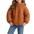 thumbnail image 4 of Mitankcoo Girls Hooded Quilted Jacket Full Zip Padded Coat with Pockets Lightweight Warm Winter Outerwear 1-10Y, 4 of 6