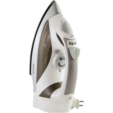 BRENTWOOD MPI-59W 1,200-Watt Nonstick Steam Iron with Retractable Cord (White...