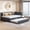 Gray, variant on Royard Oaktree Full Size Upholstered Daybed, Linen Corner Sofa Bed Frame with Twin Size Trundle