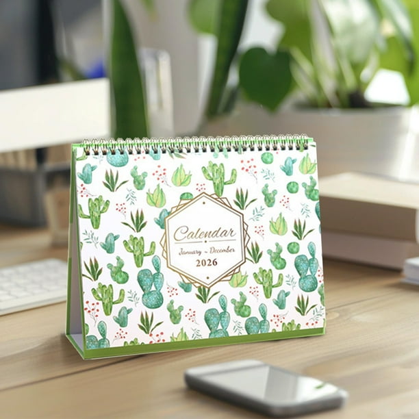 Calendario de escritorio 2026 | Enero a diciembre de 2026 | Planificador de 12 meses | 25,4 x 20,3 cm | Papel grueso | Para la oficina, el hogar y la escuela