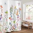 thumbnail image 3 of Floral Shower Curtain, Watercolor Colorful Wildflowers with Butterflies Bathroom Curtain Bathtub Home Decor Waterproof Fabric Machine Washable with Hooks, 72" Wx72 L, 3 of 6