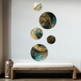 thumbnail image 3 of Designart "Unveiling The Energy Gold and Green II" Modern Geometric Metal Wall Art Set of 5 Piece, 3 of 5