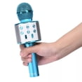 thumbnail image 1 of Micrófono de karaoke con altavoz Bluetooth plateado, 1 of 2