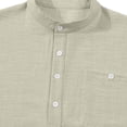 thumbnail image 7 of Ohufall Henry T-Shirt for Men Button Short Sleeve T Shirts with Pocket Solid Color Casual Tops, 7 of 7