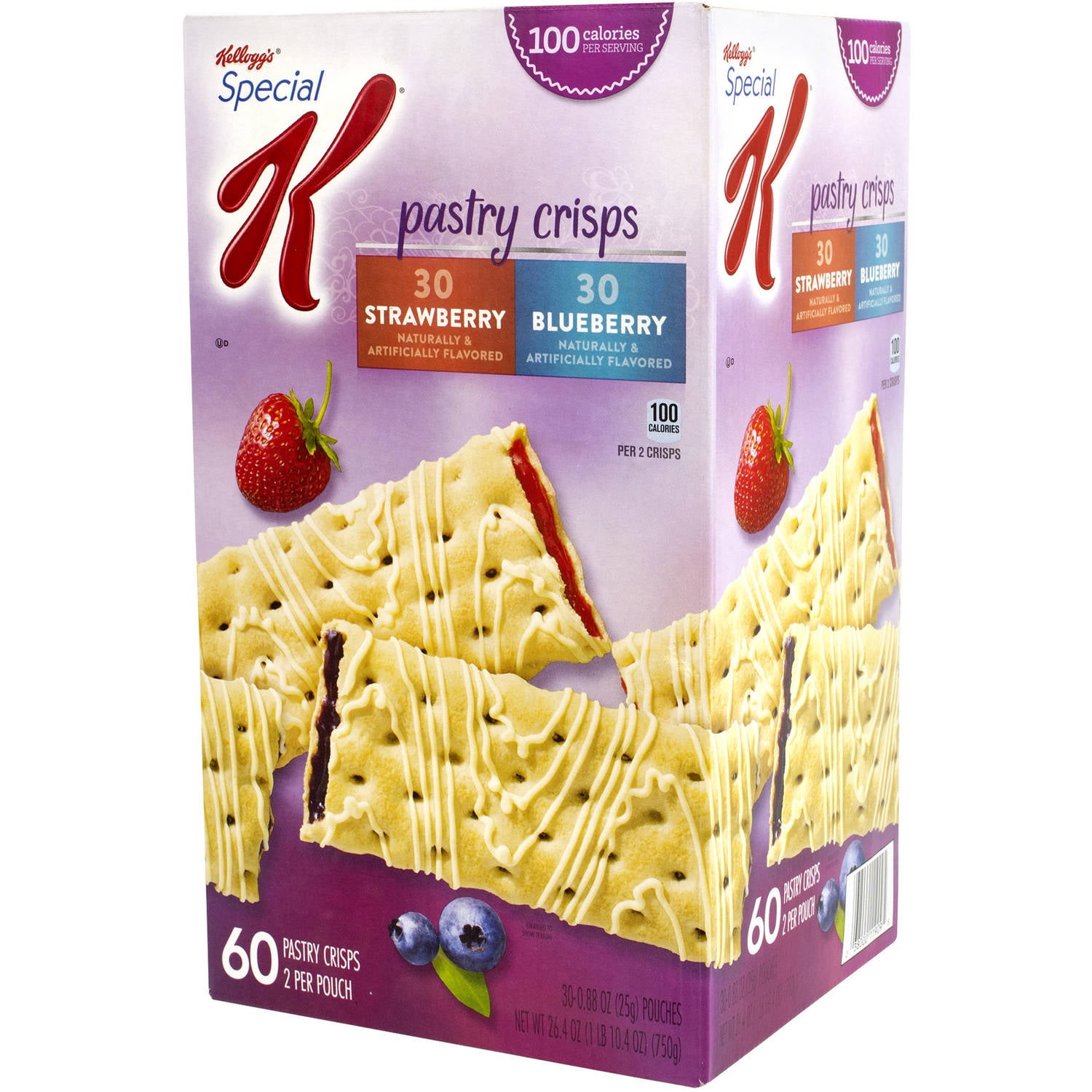 Kellogg's Special K Strawberry Blueberry Pastry Crisps, .88 oz, 30 count by
