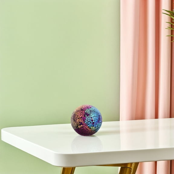 MLINS Mosaic Ball 4 Inch Glass Ball Garden Decorative Orbs Glass Sphere for Home Decor Sunlight Reflective Art Glass Ball Unique Design for Garden Decorative Glass Ball for Bowls