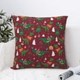 thumbnail image 4 of Fuzoiu Dinosaur Christmas Print Square Pillow Cover,Hidden Zipper Design,Luxury Square Pillow Case, Throw Pillow,Couch Cushion-22"x22", 4 of 7