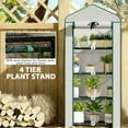 thumbnail image 5 of Outsunny 4 Tier Mini Greenhouse with Screen Roof, 27.6" x 19.7" x 62.2", Portable Small Greenhouse with High Strength PE Cover, White, 5 of 9
