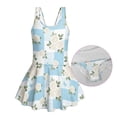 thumbnail image 3 of FOR U DESIGNS Girls' Sleeveless One-Piece Swimsuit Sleeveless Tropical Kids Bathing Suit Swimwear Toddler Girls Swimsuit, Rose Plaid, 3 of 7