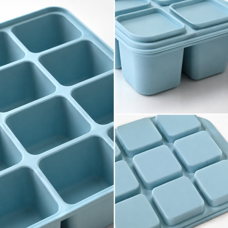 Silicone Ice Mold with Lid, 12-Cavity Easy Demold Rectangular Ice Tray ...