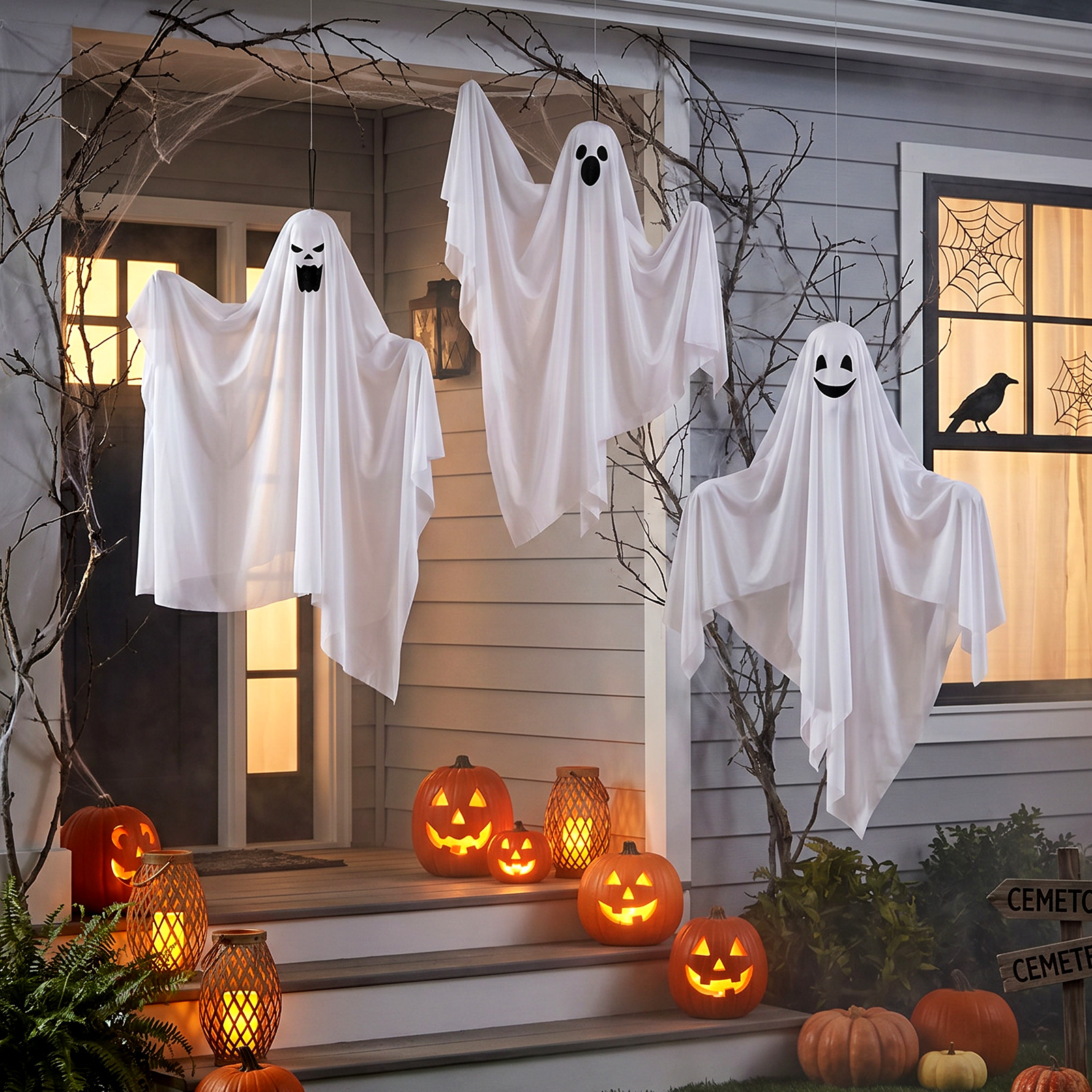 Ayieyill 3-Pack Cute Hanging Ghost Decorations photo 4