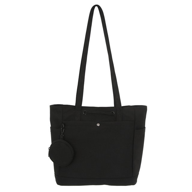 Bolso de mano con bolsillos con cremallera, bolso de lona para mujer, bolso de hombro, bolso informal grande, artículos esenciales diarios con monedero adicional