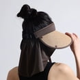 thumbnail image 4 of SAWOBUUN Women Wide Brim Sun Visor UV Protection Beach Sun Hat Adjustable Summer Cap with Neck Flap, 4 of 6